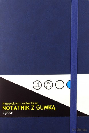 Notatnik A5/80K linia z gumką granatowy