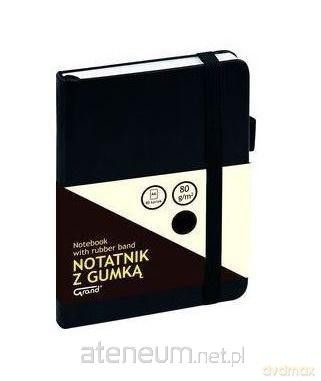 Notatnik A6/80K linia z gumką czarny