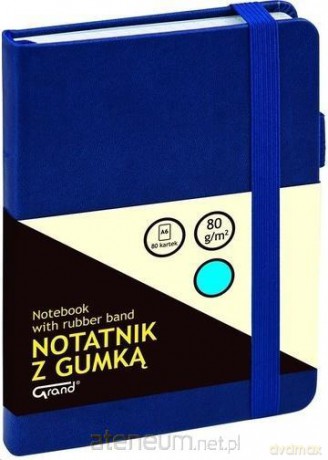 Notatnik A6/80K linia z gumką granatowy