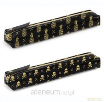 Piórnik slim Gold czarny