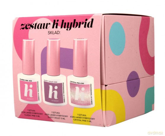 Hi Hybrid Zestaw (lakiery: nr 226 Classic Pink, nr 309 Dusty Violet, nr 349 Crystal Pink) 3x5 ml