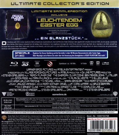 Player One (Ultimate Collector's Edition) (steelbook) [Blu-Ray 3D]+[Blu-Ray]