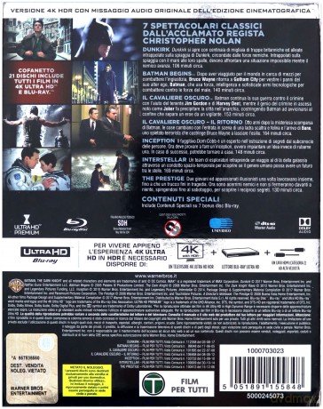 Christopher Nolan Collection: Batman - Początek / Dunkierka / Incepcja / Interstellar / Mroczny Rycerz / Mroczny Rycerz powstaje / Prestiż [BOX] [7xBlu-Ray 4K]+[14xBlu-Ray]