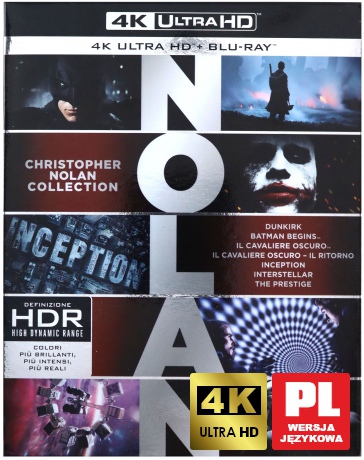 Christopher Nolan Collection: Batman - Początek / Dunkierka / Incepcja / Interstellar / Mroczny Rycerz / Mroczny Rycerz powstaje / Prestiż [BOX] [7xBlu-Ray 4K]+[14xBlu-Ray]