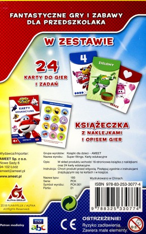 Super Wings. Karty edukacyjne. Liczby, kolory [KSIĄŻKA]