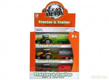 Traktor metalowy z przyczepą