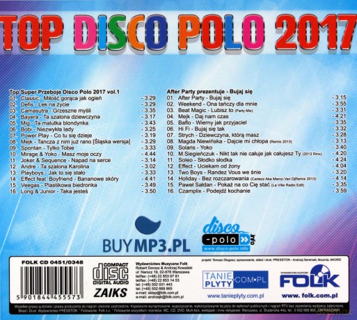 Top Super Przeboje Disco Polo 2017 (digipack) [2CD]