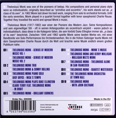 Thelonious Monk: 15 Original Albums Milestones Of A Legend [10CD]