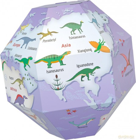   Globus 3D do składania - Dinozaury