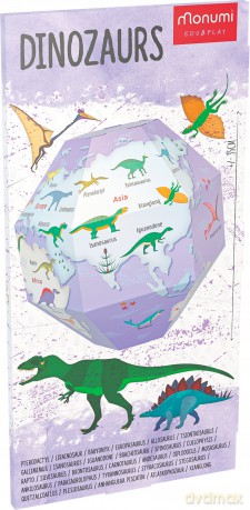   Globus 3D do składania - Dinozaury