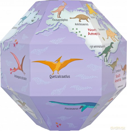   Globus 3D do składania - Dinozaury