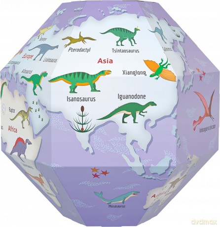   Globus 3D do składania - Dinozaury
