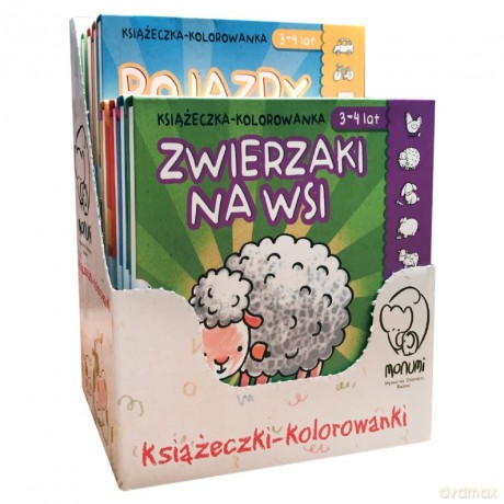 Książeczka harmonijkowa do kolorowania display naladowy, 8 sztuk [KSIĄŻKA]