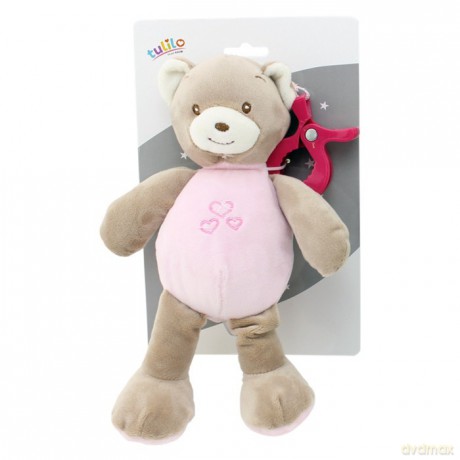 Zawieszka New Baby Miś różowy 25 cm