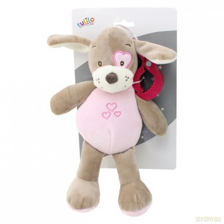 Zawieszka New Baby Piesek różowy 25 cm