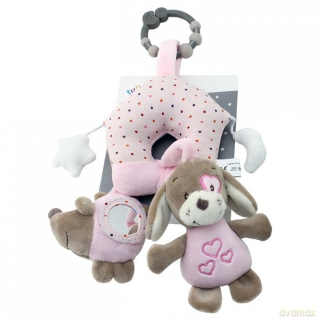 Zawieszka New Baby Piesek różowy 38 cm