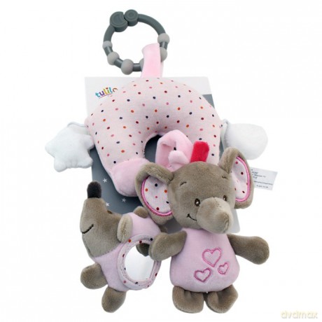 Zawieszka New Baby Słonik różowy 38 cm