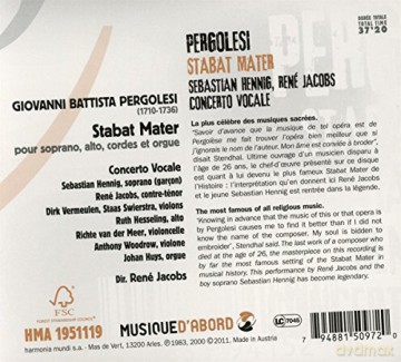 Pergolesi: Stabat Mater Henning Jacobs [CD]