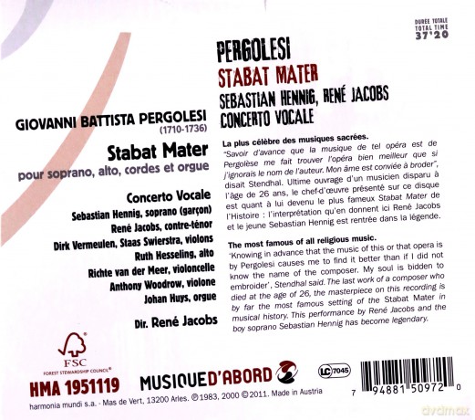 Pergolesi: Stabat Mater Henning Jacobs [CD]