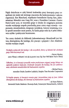 Jednominutowy menedżer buduje wydajne zespoły - Kenneth Blanchard, Donald Carew, Eunice Parisi-Carew [KSIĄŻKA]