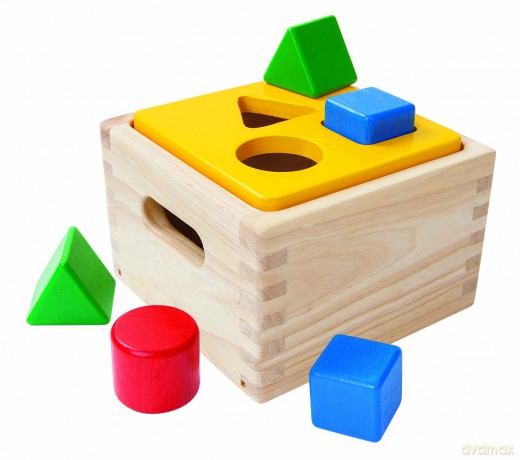 Skrzynia z figurami geometrycznymi Plan toys