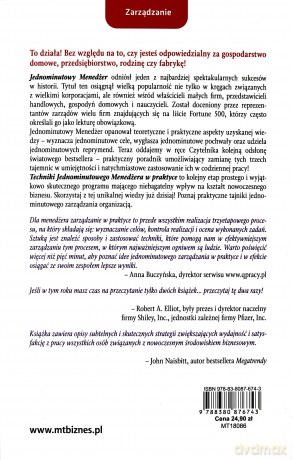 Techniki jednominutowego menedżera w praktyce. Jak zmienić trzy tajemnice w umiejętności - Ken Blanchard, Robert Lorber [KSIĄŻKA]