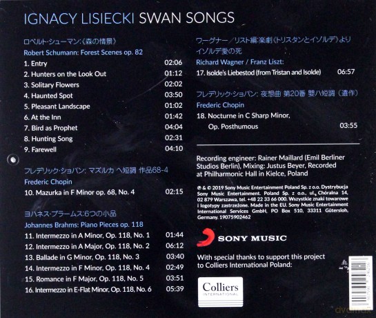 Ignacy Lisiecki: Swan Songs [CD]