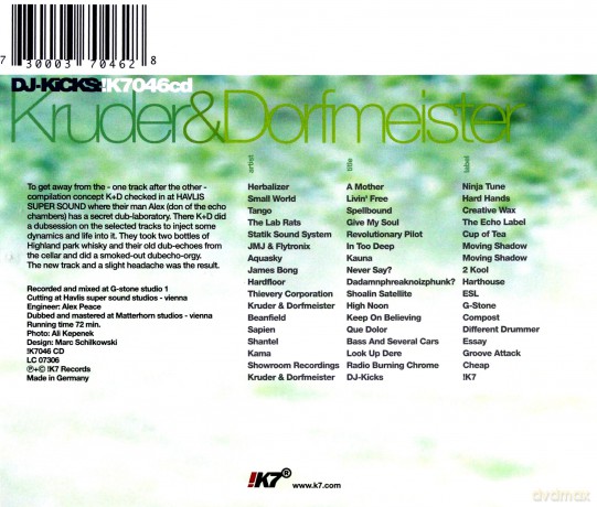 Kruder And Dorfmeister: Dj Kicks [CD]