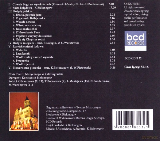 Chór Teatru Muzycznego w Kaliningradzie: Kolędy (digipack) [CD]