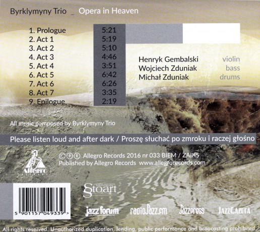 Byrklymyny Trio: Opera In Heaven (digipack) [CD]