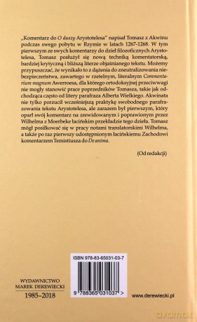 Komentarz do "O duszy" Arystotelesa - Tomasz z Akwinu Św. [KSIĄŻKA]