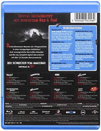 Monsters Collection: Dracula / Frankenstein / The Mummy / The Invisible Man / Bride of Frankenstein / The Wolf Man / Phantom of the Opera / Creature from the Black Lagoon [8xBlu-Ray]