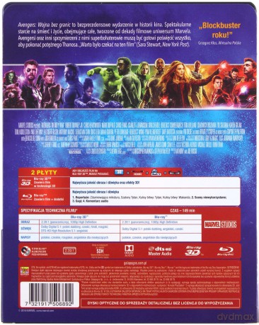 Avengers: Wojna Bez Granic (steelbook) [Blu-Ray 3D]+[Blu-Ray]