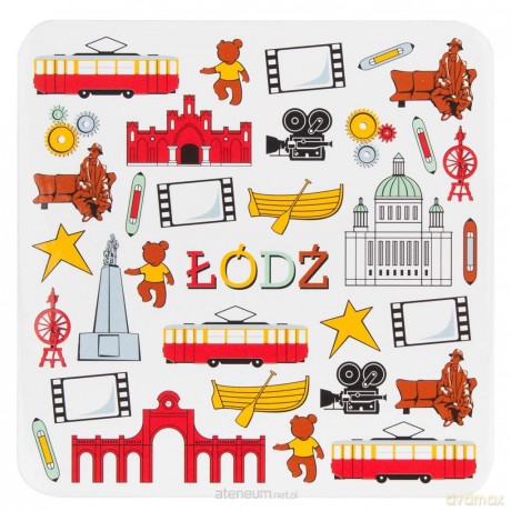 Podkładka korkowa FOLK - Łódź symbole