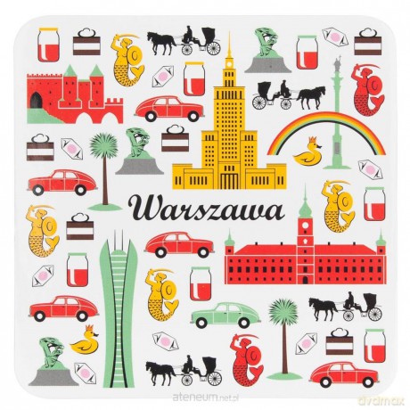 Podkładka korkowa FOLK - Warszawa symbole