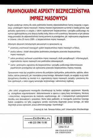 Prawnokarne aspekty bezpieczeństwa imprez masowych - Cezary Kąkol [KSIĄŻKA]