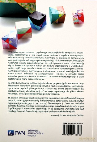 Psychologia zarządzania w organizacji - Anna Maria Zawadzka [KSIĄŻKA]