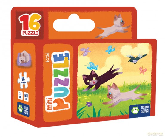 Mini puzzle 16 el. kotki [PUZZLE]