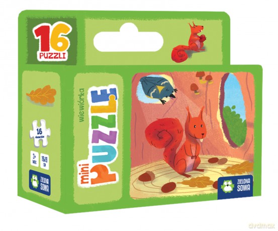 Mini puzzle 16 el. wiewiórka [PUZZLE]