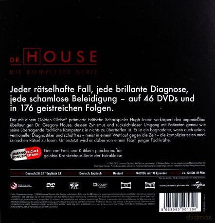 House M.D. Season 1-8 (Dr. House Sezon 1-8) [BOX] [46DVD]