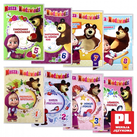 Masza i Niedźwiedź części 1+2+3+4+5+6+7+8 Pakiet [8DVD]