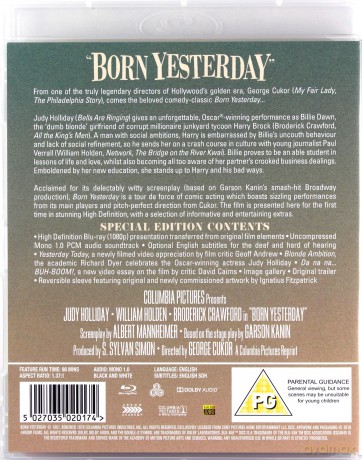 Born Yesterday (Urodzona wczoraj) [Blu-Ray]