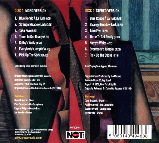 Dave Brubeck: Time Out Mono/Stereo [2CD]