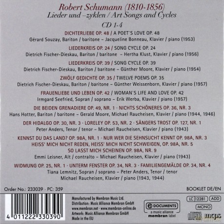 Fischer Dieskau: Schumann: Lieder [4CD]