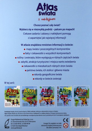 Atlas świata z naklejkami [KSIĄŻKA]
