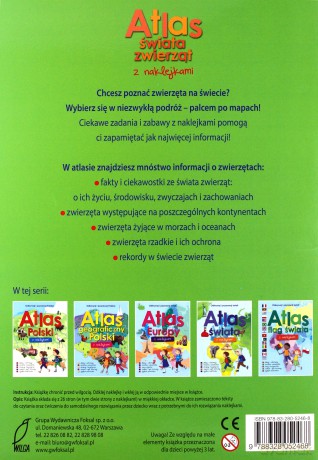 Atlas świata zwierząt z naklejkami [KSIĄŻKA]