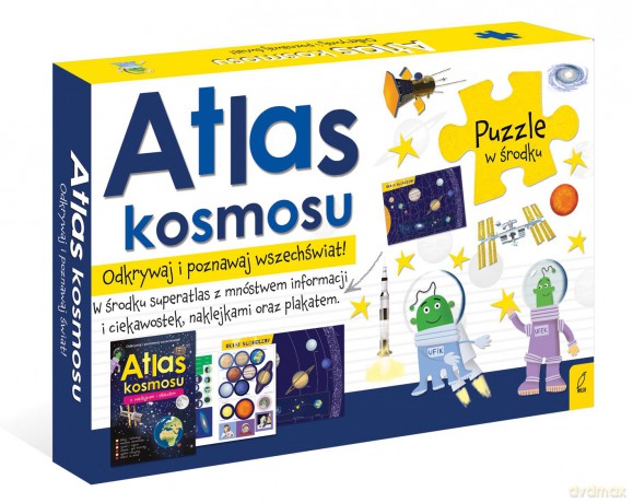 Atlas kosmosu z mapą i puzzlami [KSIĄŻKA]