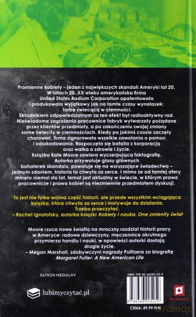 Radium girls. Mroczna historia promiennych kobiet Ameryki - Kate Moore [KSIĄŻKA]