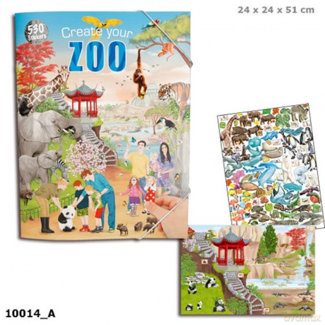 Zestaw kreatywny z naklejkami ZOO