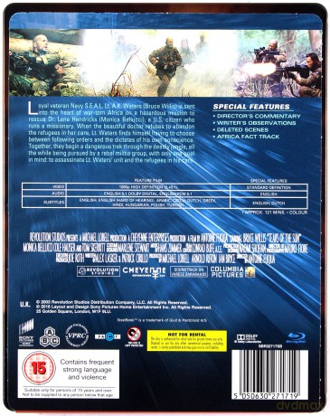 Łzy Słońca (steelbook) [Blu-Ray]